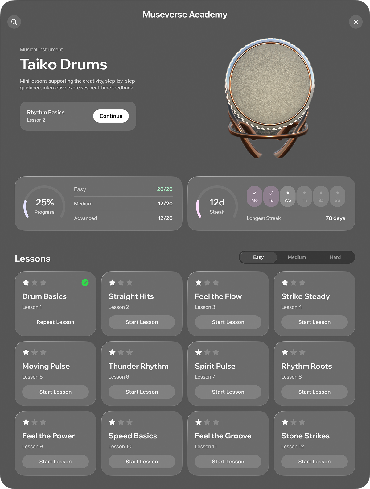 Drum Lesson Interface